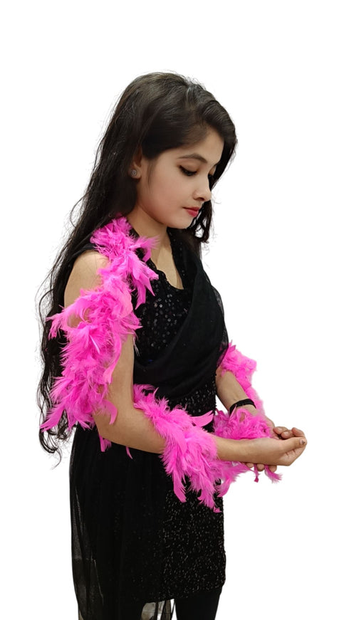 BookMyCostume Fluffy Feather Boa Stole | Soft Feathers Scarf Evening Dress Accessory for Girls | Perfect for Dance Accessory, Costume Parties & Stylish Feather Dress Look
